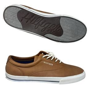 Tommy Hilfiger Sneakers Mens 13 Brown Preppy Casual Classic White Resort Wear